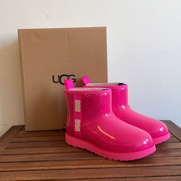 UGG Kids' Classic Clear Mini II Rock Rose USA Big Kid 6/UK 5/EU 38 - Picture 1 of 15